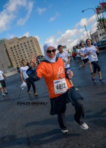 My sister while running a half  marathon 