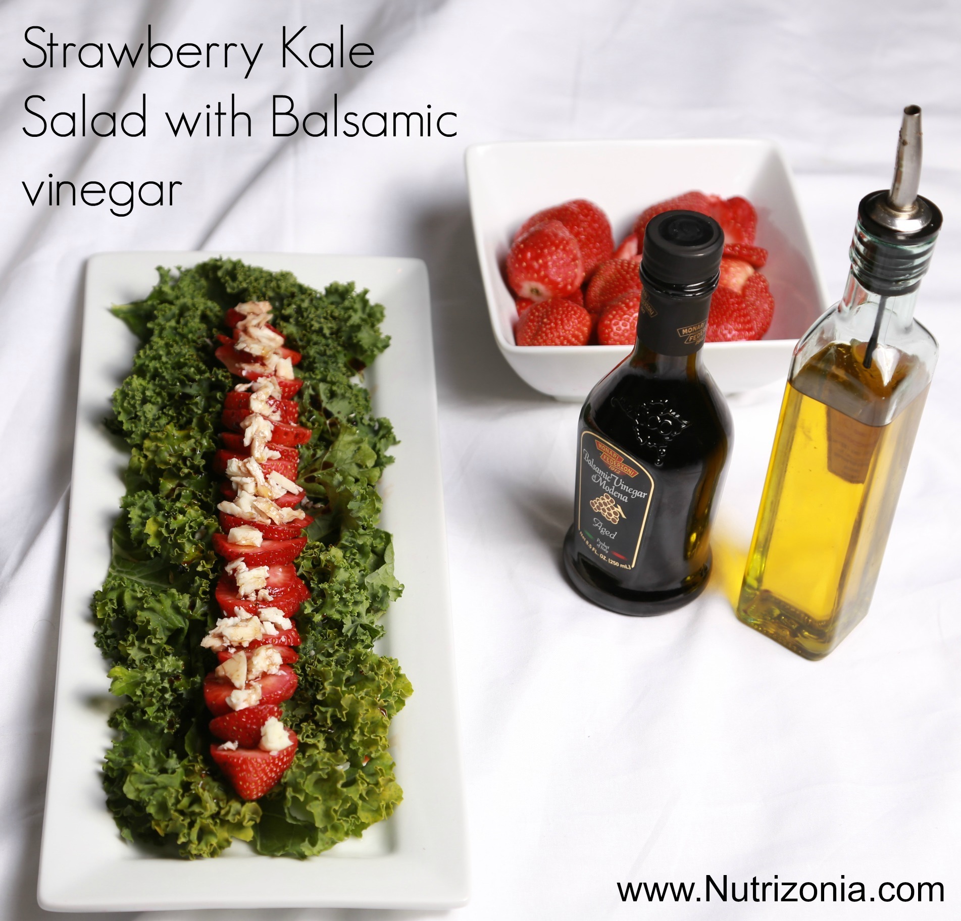 strawberry kale slad with Balsmic vinegar
