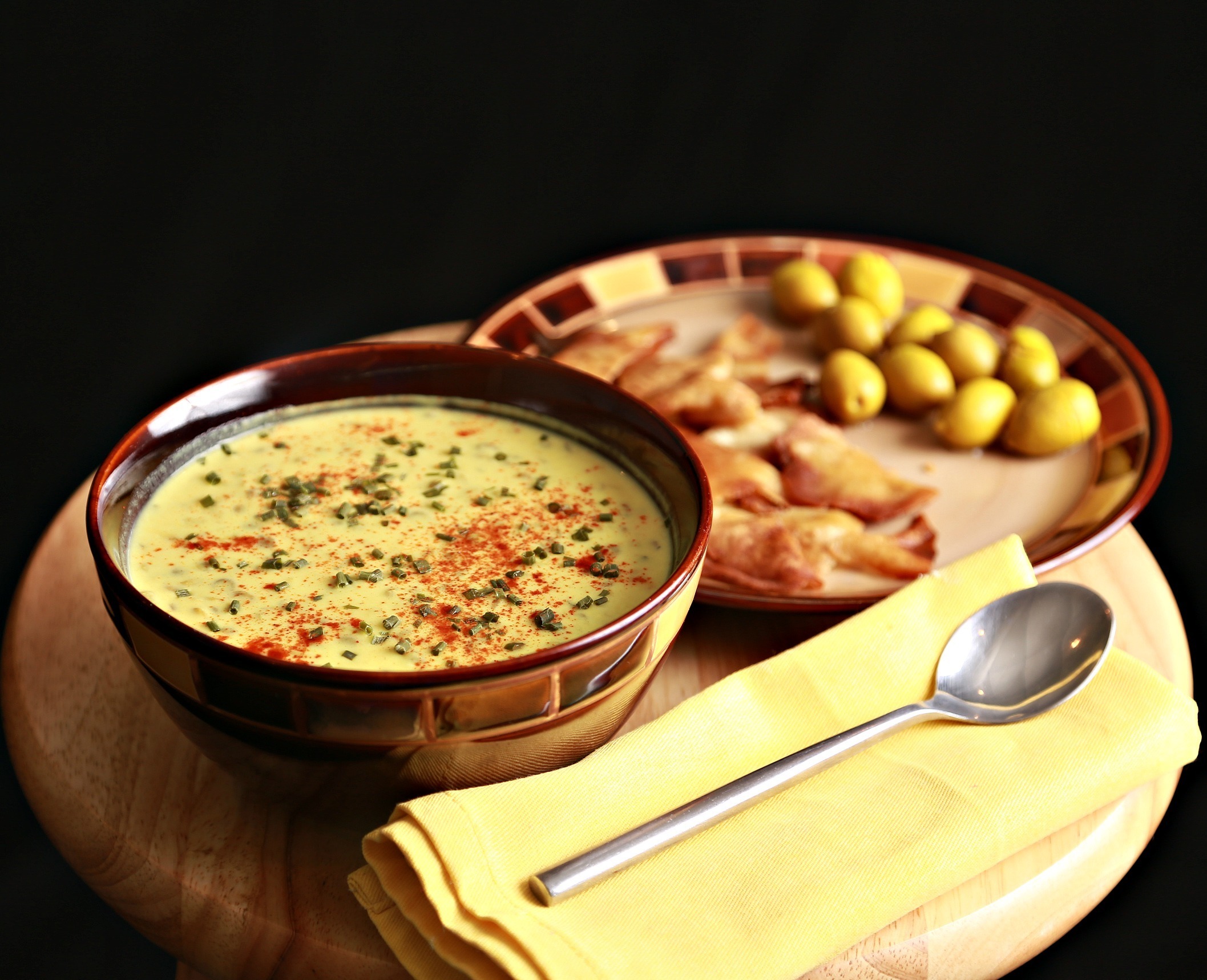 Arabic Yogurt soup with lentils and turmeric