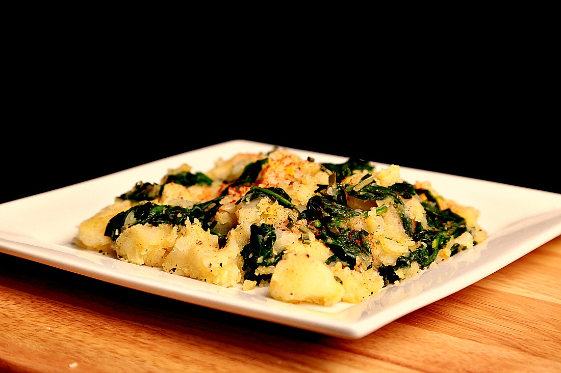 Indian style potato and spinach recipe