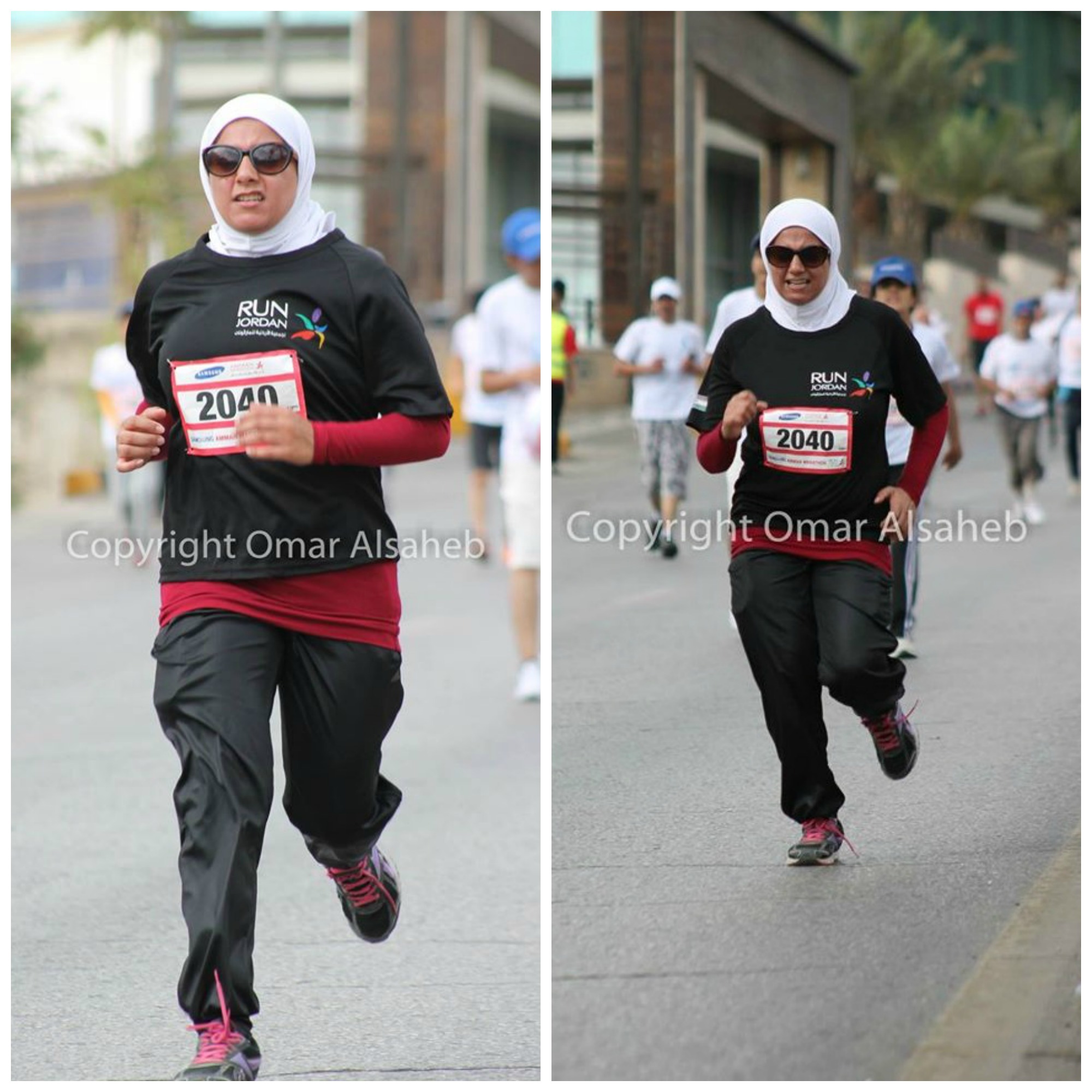 During the marathon Running