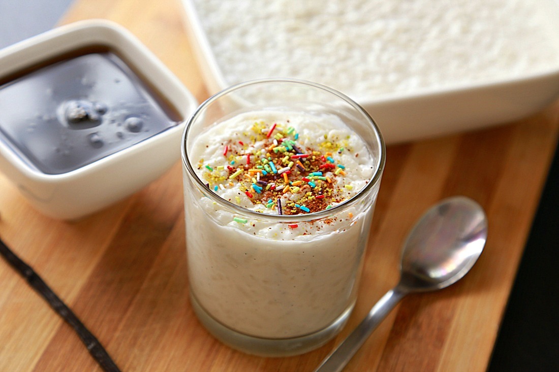 vanilla bean vegan rice pudding