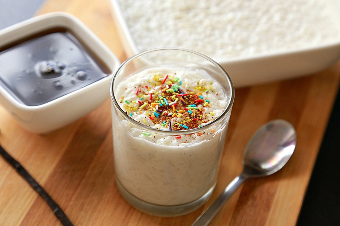 vanilla bean vegan rice pudding 