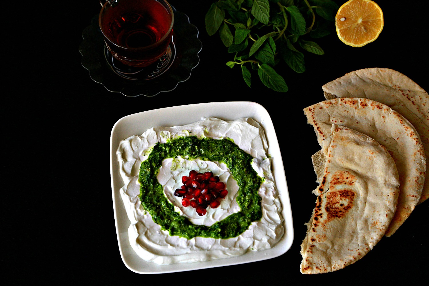 labneh with mint pesto 