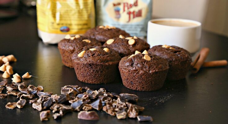Carob oat flour muffins
