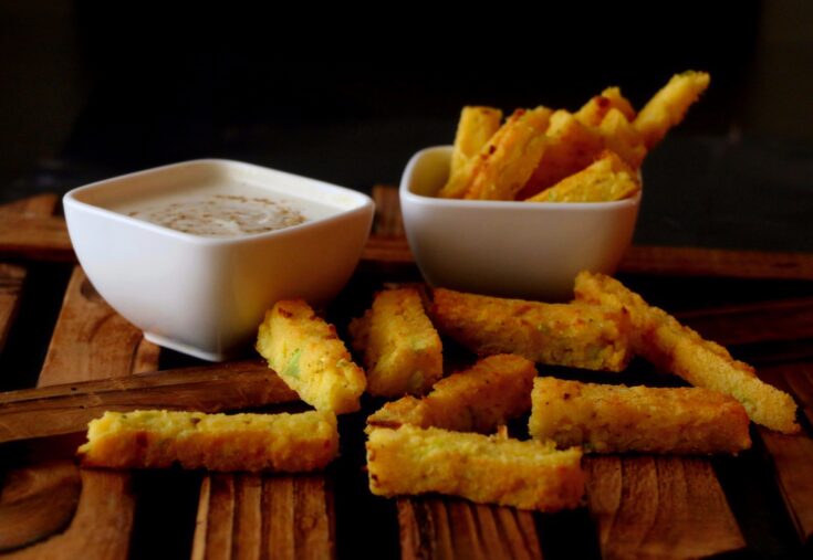 Cheesy Zucchini Polenta Baked Fries