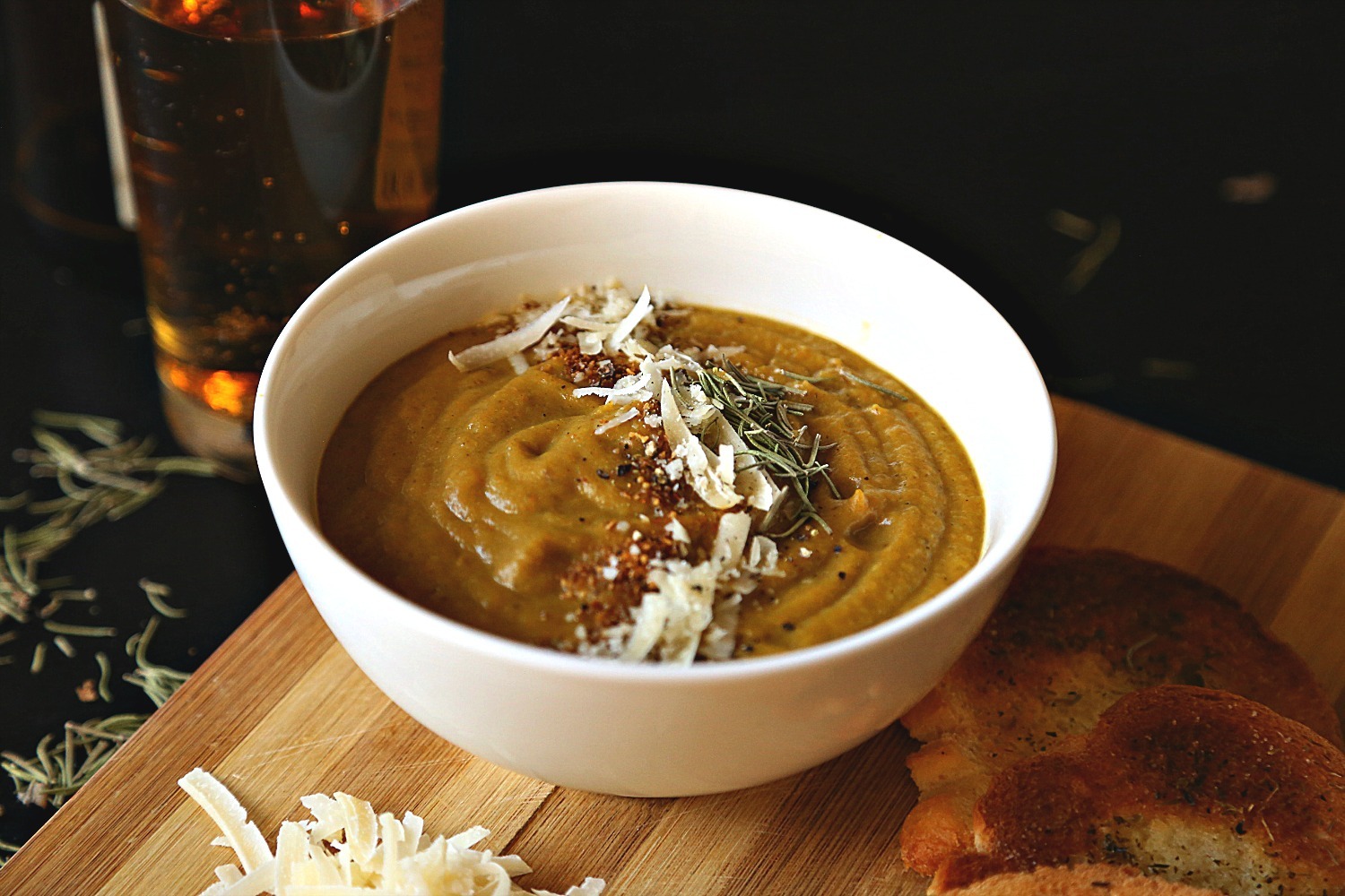 Roasted Vegetables Soup with Thai Yellow Curry Paste