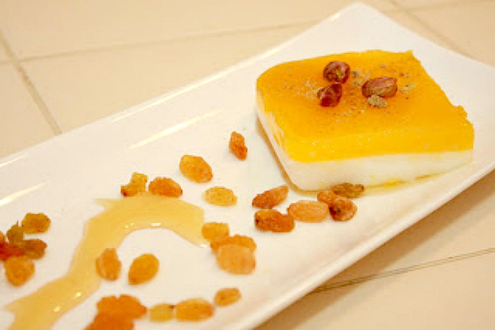 milk and orange pudding (old photo)