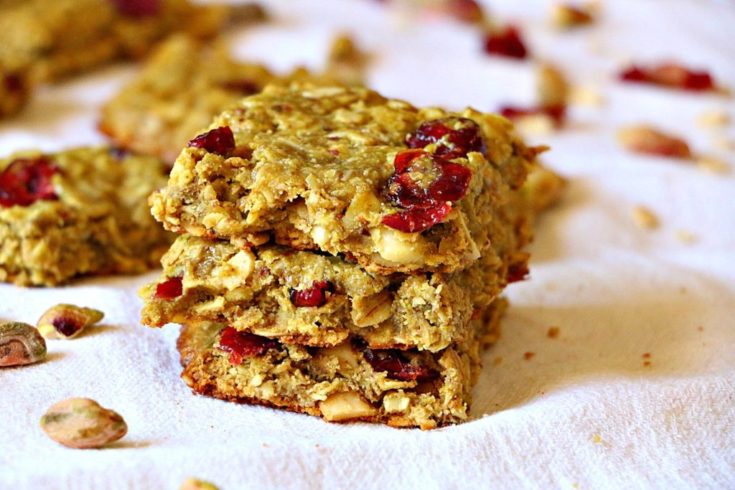 Easy Pistachio Butter Oatmeal Bars