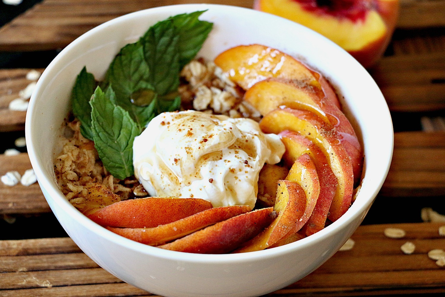 peach oatmeal