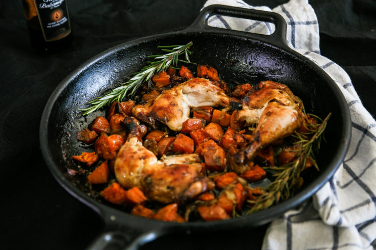 Roasted sweet potato with chicken