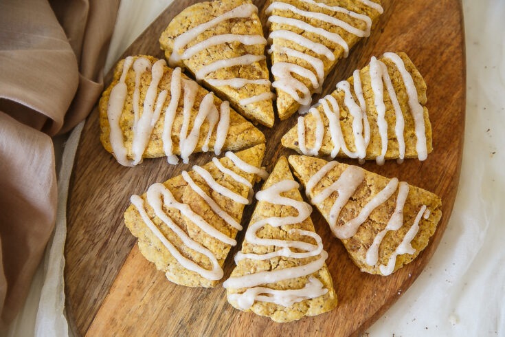 Vegan & Gluten Free Glazed Pumpkin Scones 