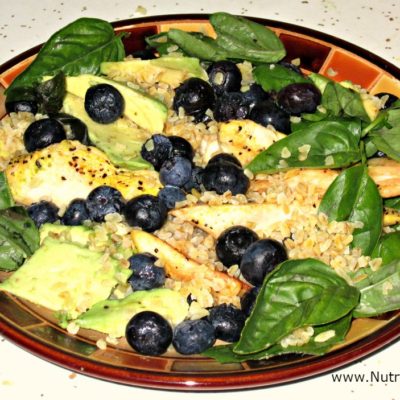 Blueberry Basil Salad with Grilled Chicken