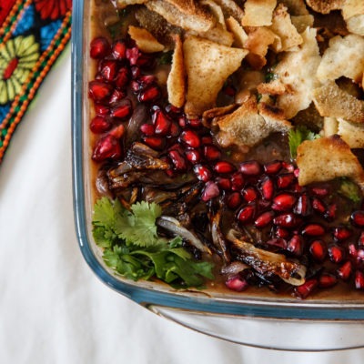 Cooked lentils with simple dough (horaa osbao)