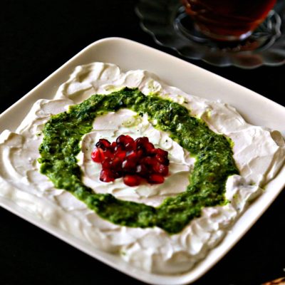 Labneh with Mint Pesto and Pomegranate
