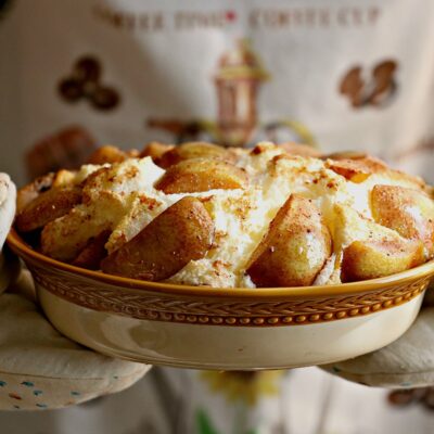 Baked Puffy Omelet with Spiced Pears