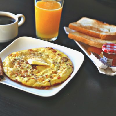 Sweet Omelet with Dried Apricots and Candied Ginger