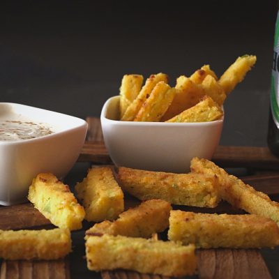 Cheesy Zucchini Polenta Baked Fries