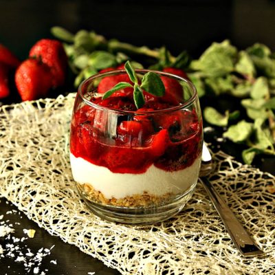 Strawberry & Thyme Coconut Pudding Parfait