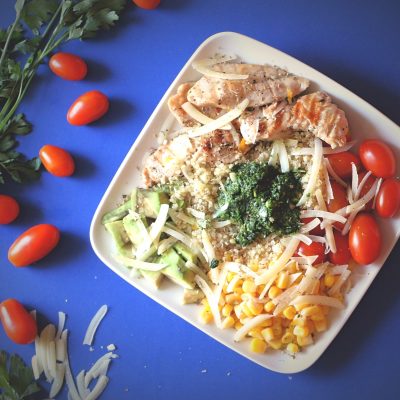 Grilled Chicken Salad with Cilantro Pesto