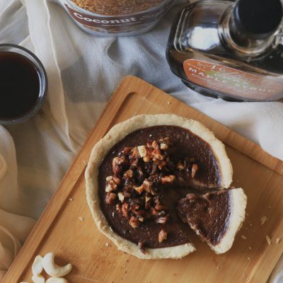 Carob Cashew Pie with Toasted Pecan