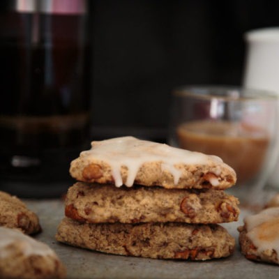 Glazed Coffee Scones with Cinnamon Chips {Gluten Free}